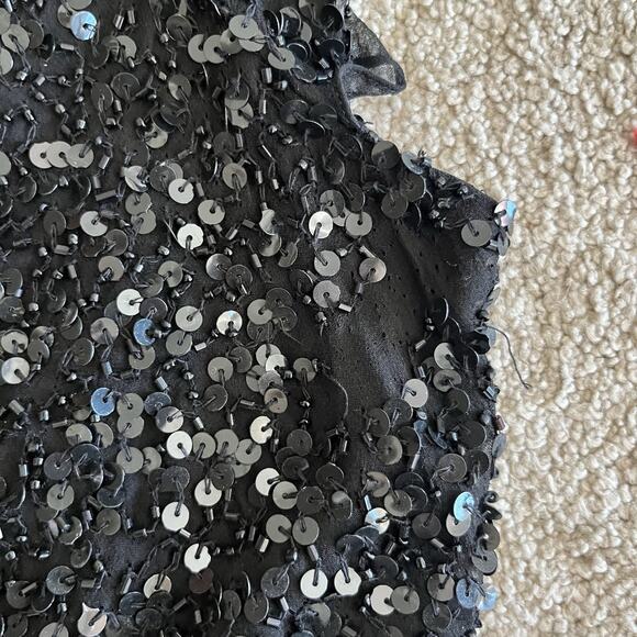 Vintage Adrianna Papell Sequin Top Black Size L - Picture 15 of 15